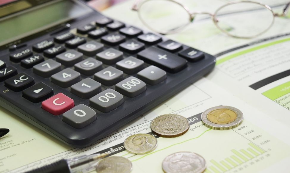 Calculator, Money and Documents