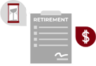 Icon of Clipboard showing retirement benefits