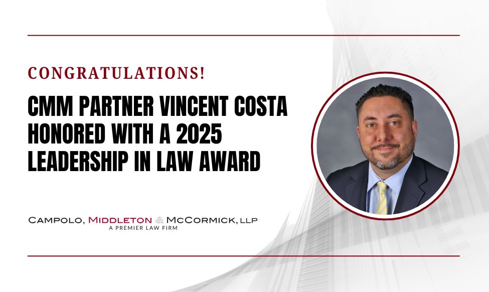 CMM Partner Vincent Costa Named Leadership in Law Award Honoree